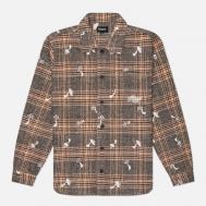 Мужская рубашка  Euphoria Button Up Plaid, цвет коричневый, размер M RIPNDIP