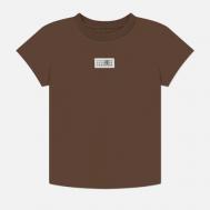 Женская футболка  Birka Logo Numbers, цвет коричневый, размер S Maison Margiela MM6