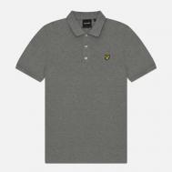 Мужское поло  Plain Regular Fit, цвет серый, размер L Lyle & Scott