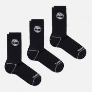Комплект носков  3-Pack Bowden Crew Tree Logo, цвет чёрный, размер 42-46 EU Timberland