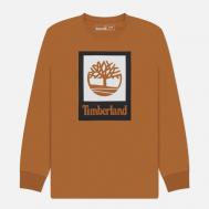 Мужской лонгслив  Stack Logo Colored, цвет коричневый, размер M Timberland