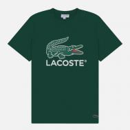 Мужская футболка  Signature Print, цвет зелёный, размер L Lacoste