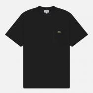 Мужская футболка  Embroidered Crocodile Pocket, цвет чёрный, размер XXXL Lacoste