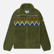 Мужская флисовая куртка  Knit Paneled Fleece, цвет оливковый, размер L thisisneverthat