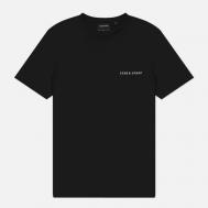 Мужская футболка  Embroidered Script Logo Regular Fit, цвет чёрный, размер M Lyle & Scott