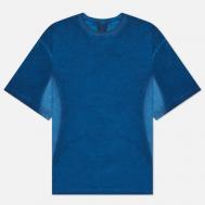 Мужская футболка  Overdyed Contrast Panel, цвет голубой, размер M UNAFFECTED
