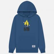 Мужская толстовка  Alpha Badge Hoodie, цвет синий, размер M Alpha Industries