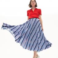 Женская плиссированная юбка  в полоску Lacoste