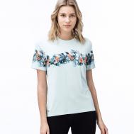 Женская футболка  с цветочным узором Lacoste