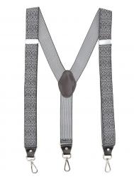 Подтяжки унисекс  Suspenders-4 серые/белые GENTLETEAM