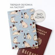 Обложка для паспорта женский  ROOD0221Q мопсы Mojem