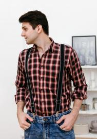 Подтяжки мужские  В19 черные/серые STILMARK