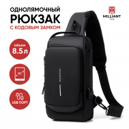 Сумка-слинг мужская  Fashion black, 32х16х8 см Milliant One