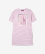 Ночная сорочка в мягкой пастельной гамме розовая для девочек  (110-116) Gulliver