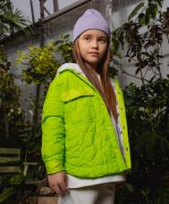 Куртка утепленная стеганая салатовая для девочек  (98) Gulliver
