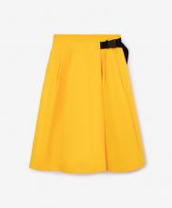 Брюки-кюлоты с запахом, имитирующим юбку желтые для девочек  (152) Gulliver