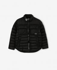 Куртка утепленная стеганая рубашечного кроя черная для мальчика  (170) Gulliver