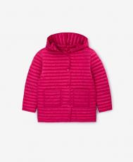 Куртка стеганая с капюшоном розовая для девочек  (128) Gulliver