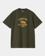 Футболка  S/S Basics T-Shirt FW25 Office Green / Winter Spice Carhartt WIP
