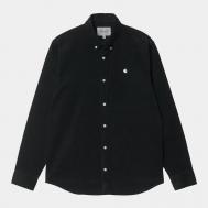 Рубашка  L/S Madison Shirt Black / White 2022 Carhartt WIP