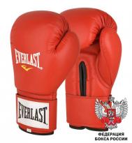 Перчатки для любительского бокса Amateur Cometition PU Красные, одобренные Федерацией Бокса РФ, 10 oz EVERLAST