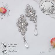 Серьги висячие со стразами QF