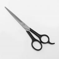 Ножницы парикмахерские с упором, лезвие — 7 см, цвет черный Queen fair