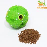 Квакающий мяч для собак большой, жесткий, 9,5 см, зеленый Пижон