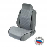 Накидка на переднее сиденье, велюр, размер 55 х 130 см, серый, широкое сиденье NO BRAND