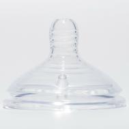 Соска силиконовая, антиколиковая на бутылочку, +3мес., широкое горло, ø60мм, средний поток Крошка Я