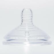 Соска силиконовая, антиколиковая на бутылочку, +3мес., широкое горло, ø60мм, средний поток Крошка Я