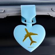 Бирка на чемодан в виде сердца, голубая NO BRAND