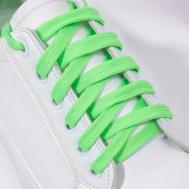 Шнурки для обуви, пара, плоские, 9 мм, 120 см, цвет зеленый неоновый ONLITOP