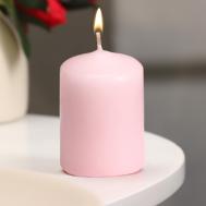 Свеча - цилиндр, 4×6 см, 9 ч, светло-розовая Дарим Красиво