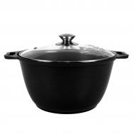 Кастрюля литая 4,0л стеклянная крышка Kukmara