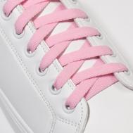 Шнурки для обуви, пара, плоские, 8 мм, 120 см, цвет розовый ONLITOP