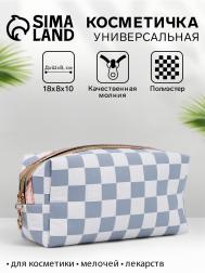 Косметичка на молнии женская, маленькая, с рисунком, серая NO BRAND