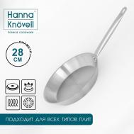 Сковорода из нержавеющей стали , d=28 см, h=5,5 см, толщина стенки 0,6 мм, длина ручки 25 см, индукция Hanna Knovell