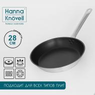 Сковорода из нержавеющей стали , d=28 см, h=5,5, толщина стенки 0,6 мм, длина ручки 25 см, антипригарное покрытие, индукция Hanna Knovell