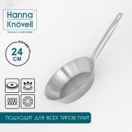 Сковорода из нержавеющей стали , d=24 см, h=5 см, толщина стенки 0,6 мм, длина ручки 21,5 см, индукция Hanna Knovell