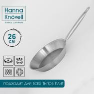 Сковорода из нержавеющей стали , d=26 см, h=5 см, толщина стенки 0,6 мм, длина ручки 25 см, индукция Hanna Knovell