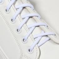 Шнурки для обуви, пара, круглые, d = 3 мм, 120 см, цвет белый ONLITOP