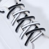 Шнурки для обуви, пара, круглые, d = 5 мм, 110 см, цвет черный/белый ONLITOP