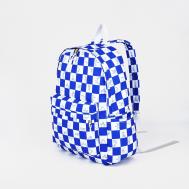 Рюкзак молодежный из текстиля, 4 кармана, цвет белый/синий NO BRAND
