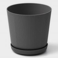 Горшок для цветов с поддоном, 15,5×16,5 см, цвет серый NO BRAND