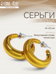Серьги кольца объемные QF