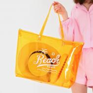 Сумка женская пляжная beach please, 50×35×11 см, оранжевая NAZAMOK