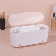 Органайзер для хранения, с крышкой, 3 секции, 21 × 8 × 9 см, цвет белый/розовое-золото Queen fair
