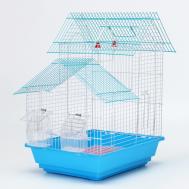 Клетка для птиц укомплектованная bd-2/5h, 34 х 27 х 47 см, синяя Пижон