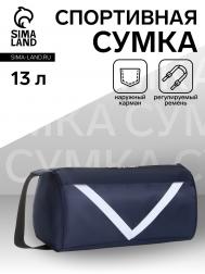 Сумка спортивная на молнии, боковой карман/сетка, регулируемый ремень, маленький размер, цвет синий NO BRAND